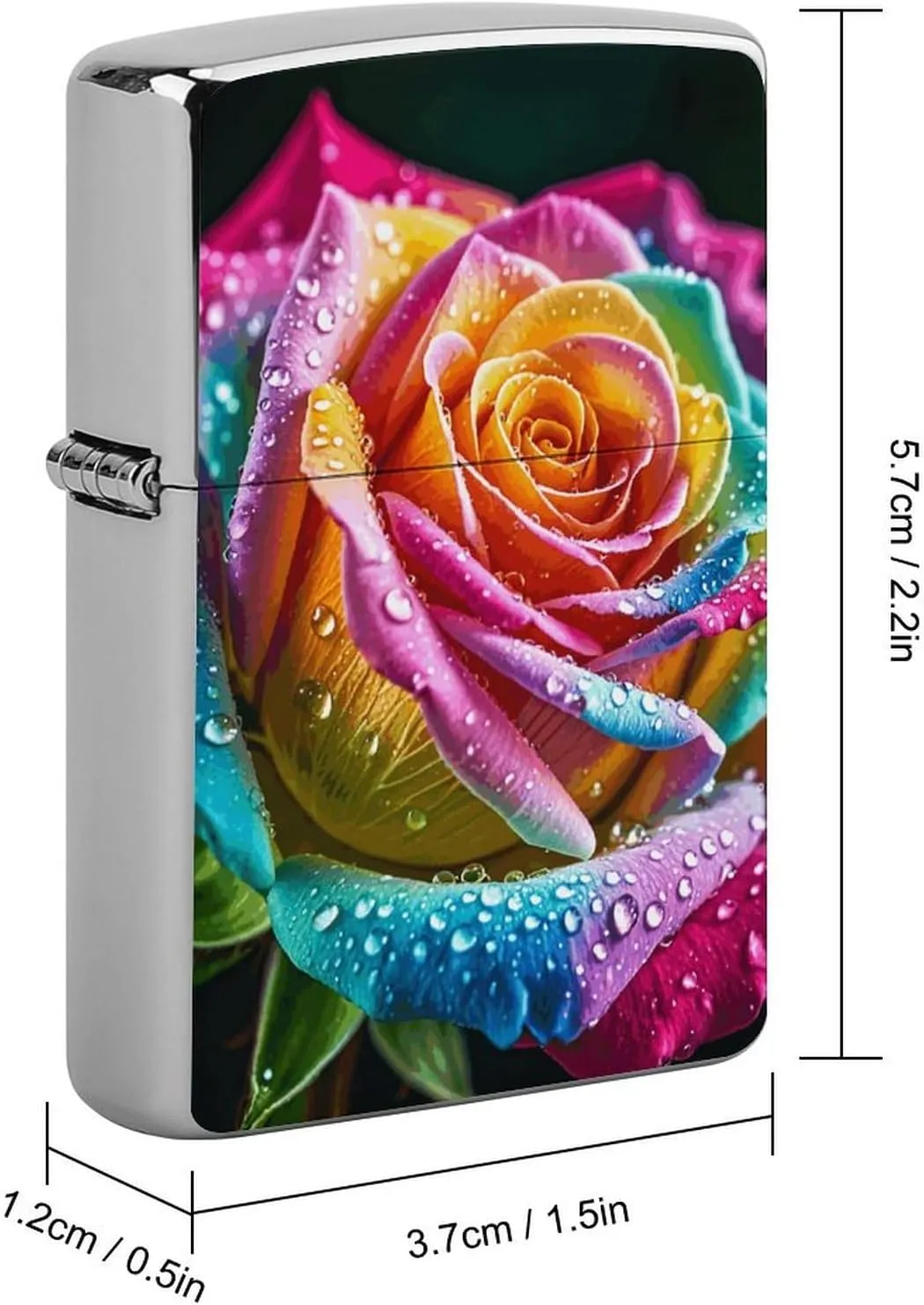 Colorful Rose with WaterLighter Case Waterproof Lighter Sleeve Lighters Protective Cover with Graffiti Design