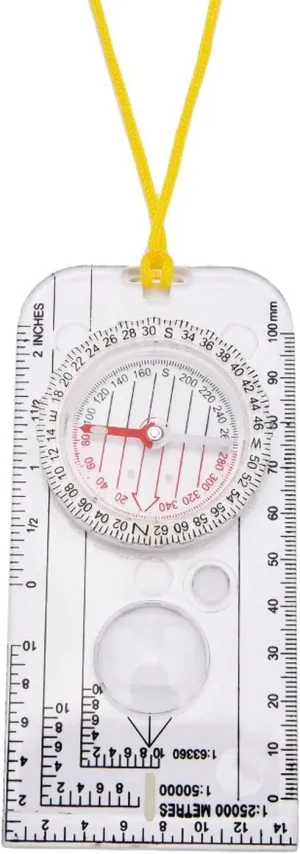 Compass Hiking, Professional Compass Map Scale Ruler Magnifying Navigation Map Multifunctional Equipment for Outdoor Camping Compass
