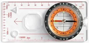 Compass Hiking, Professional Portable Magnifying Compass Ruler Scale Scout Camping Boating Orienteering Map Compass