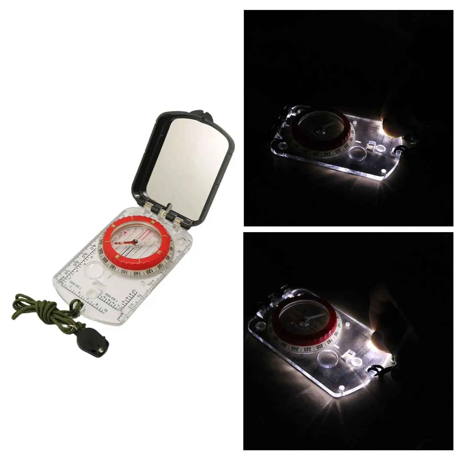 Compass Magnifier Multifunctional Map Ruler Clinometer - Outdoor Boating Navigation Tool