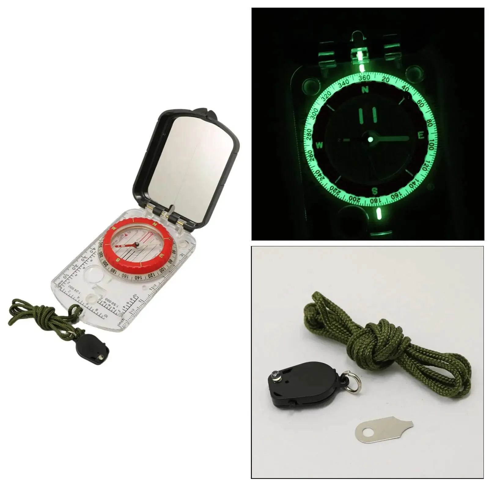 Compass Magnifier Multifunctional Map Ruler Clinometer - Outdoor Boating Navigation Tool
