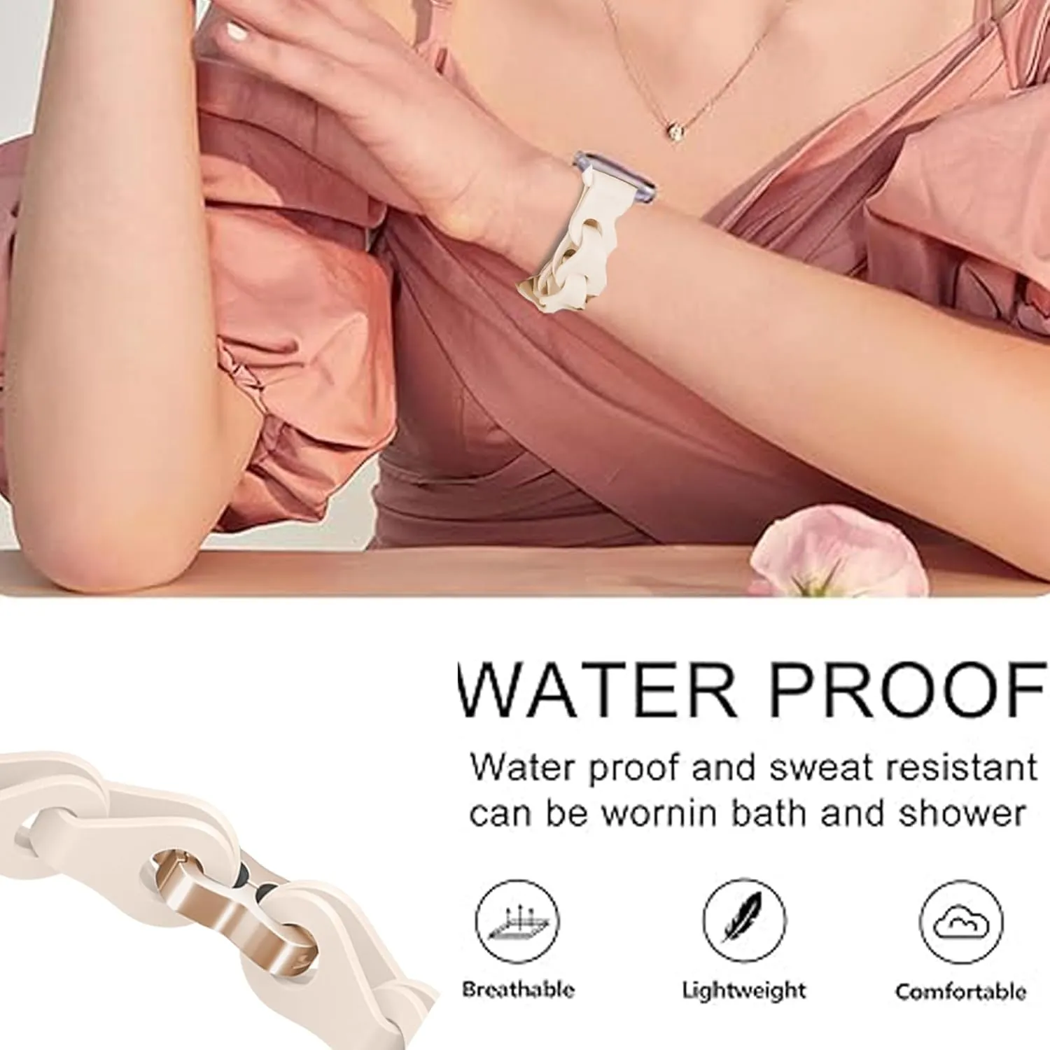 Compatible with iTouch Active 4 Band, Elastic Silicone Hollowed Out Replacement Straps Compatible for iTouch Active 4 Smartwatch
