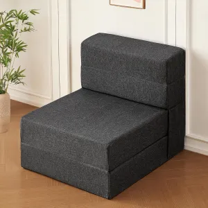COOVA Folding Sofa Bed Single Size - Memory Foam Futon Sleeper Chair Guest Bed with Washable Cover, Floor Sofa and Sleeping Mat for Living Room/Office/Guest Room/Apartment,Dark Grey