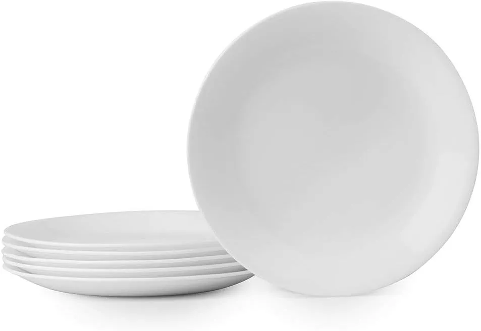 Corelle Vitrelle 18 Piece Wildflower Glass Dinnerware Sets, Service for 6 & 6-Piece Winter Frost White Salad Plates