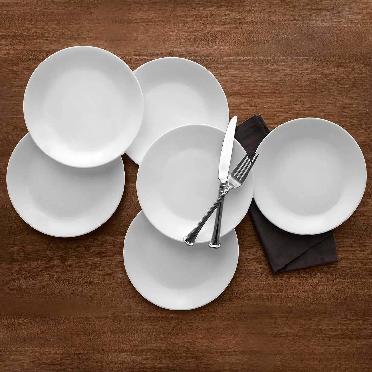 Corelle Vitrelle 18 Piece Wildflower Glass Dinnerware Sets, Service for 6 & 6-Piece Winter Frost White Salad Plates