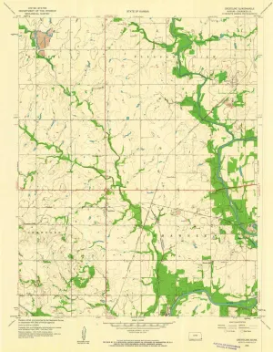 Crestline KS topo map, 1:24000 Scale, 7.5 X 7.5 Minute, Historical, 1959, Updated 1960, 26.84 x 20.83 in