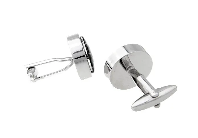 Cufflinks Compass Working Compass Jewelry Silver Trim Functioning Direction Finder Cuff Links True North Guiding Force