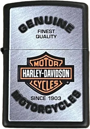 Custom Personalized Harley-Davidson Bar & Shield, Satin Chrome Windproof Lighter Free Engraving #49840 - Christmas, Halloween & Valentines Day Gift