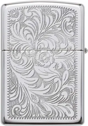 Custom Personalized ZIPPO Lighter Venetian - Free Engraving - Christmas, Halloween & Valentines Day Gift (Silver-352)