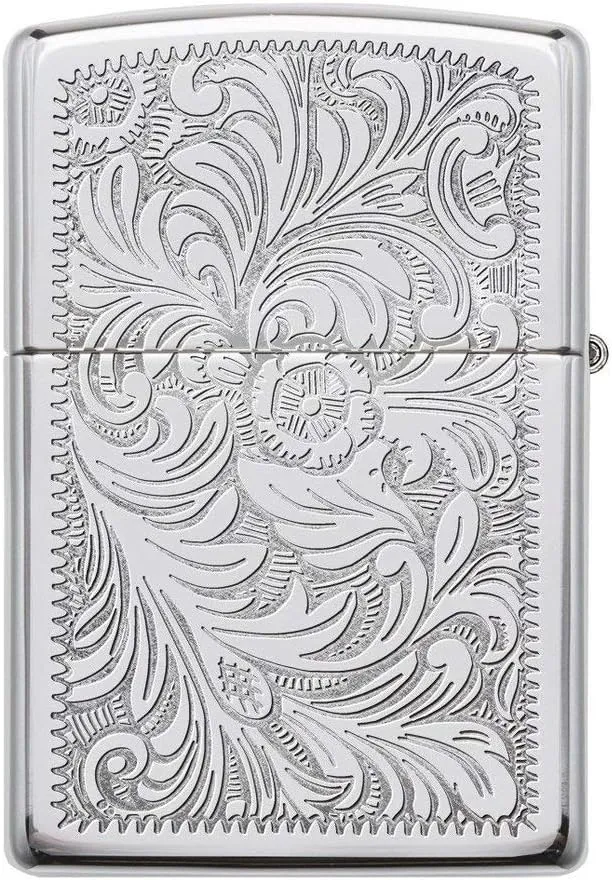 Custom Personalized ZIPPO Lighter Venetian - Free Engraving - Christmas, Halloween & Valentines Day Gift (Silver-352)