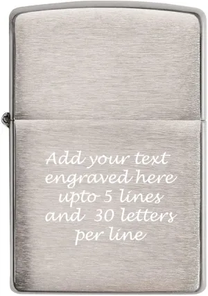 Customized Personalized ZIPPO Classic Windproof Oil Lighter Engraving (Brush Silver)