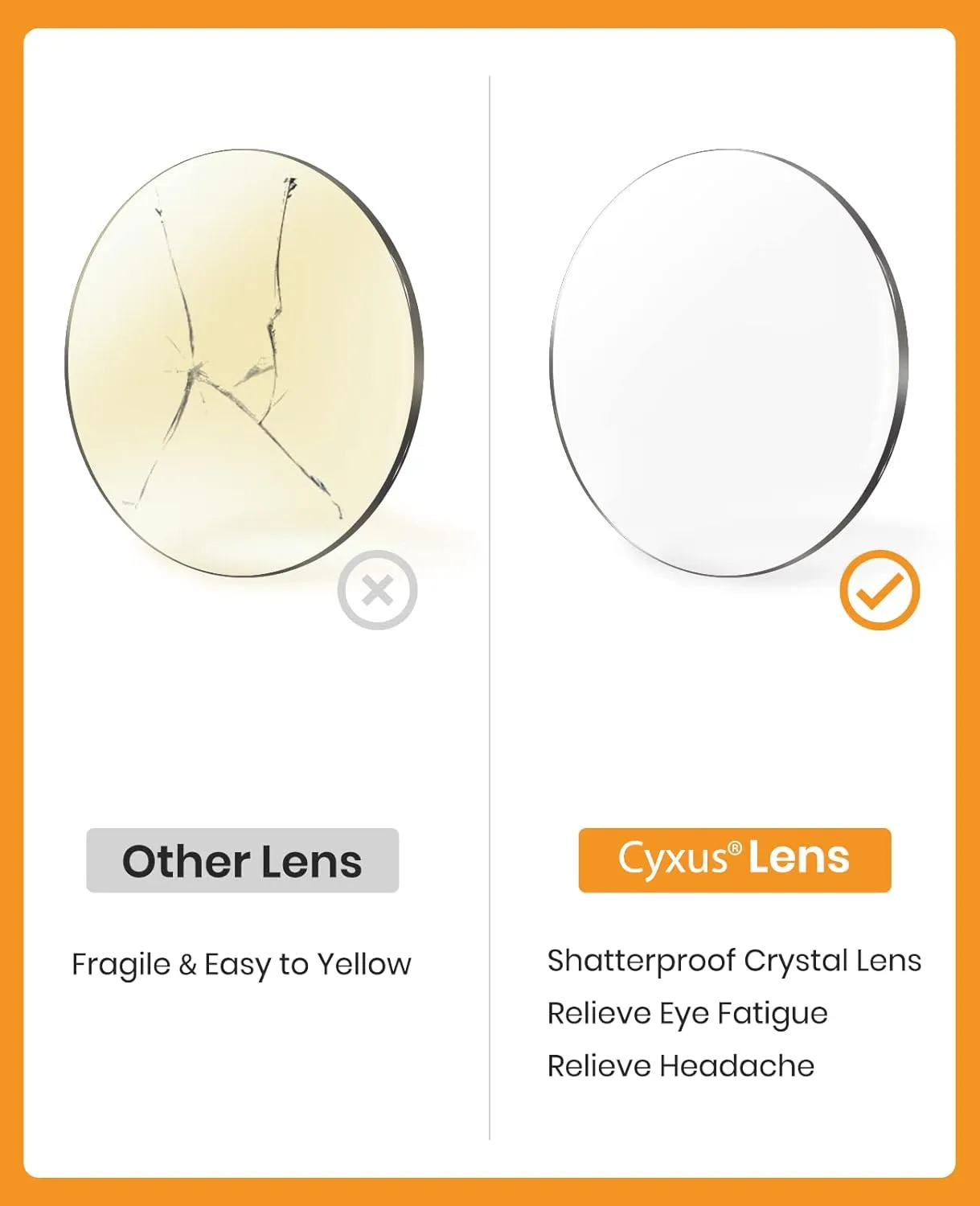 Cyxus Blue Light Glasses for Men Women Reduce Eye Strain UV Blocking for Computer Screen 8082