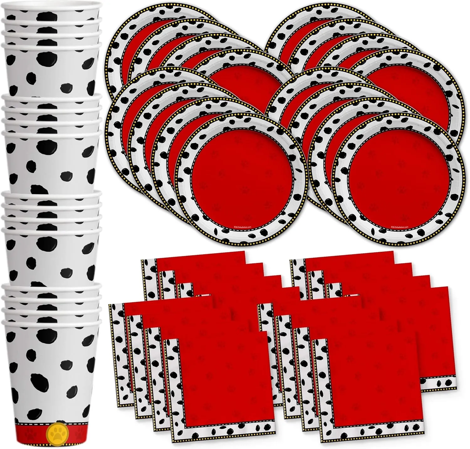 Dalmatians Birthday Party Supplies Set Plates Napkins Cups Tableware Kit for 16