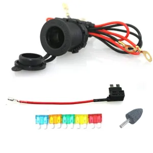Davitu Cables, Adapters & Sockets - Waterproof Cigarette Lighter Power Socket Car Motorcycle with 60cm cords Add-a-circuit blade Fuse holder TAP Adapter medium ATM - (Color Name: mini fuse)