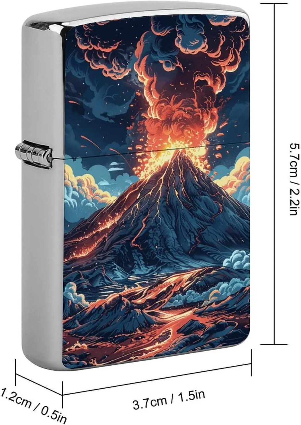 Depicts A Volcano Lighter Case Waterproof Lighter Sleeve Lighters Protective Cover with Graffiti Design