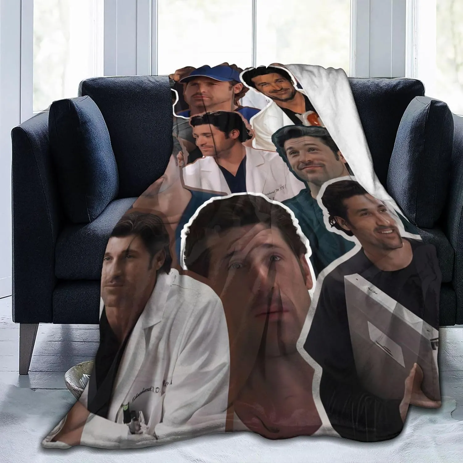 Derek Shepherd Blanket Flannel Fleece Printed Throw Blankets Ultra Soft Micro Warm Blanket for All Season Bedding Chair Sofa Couch Bed 50"x40"