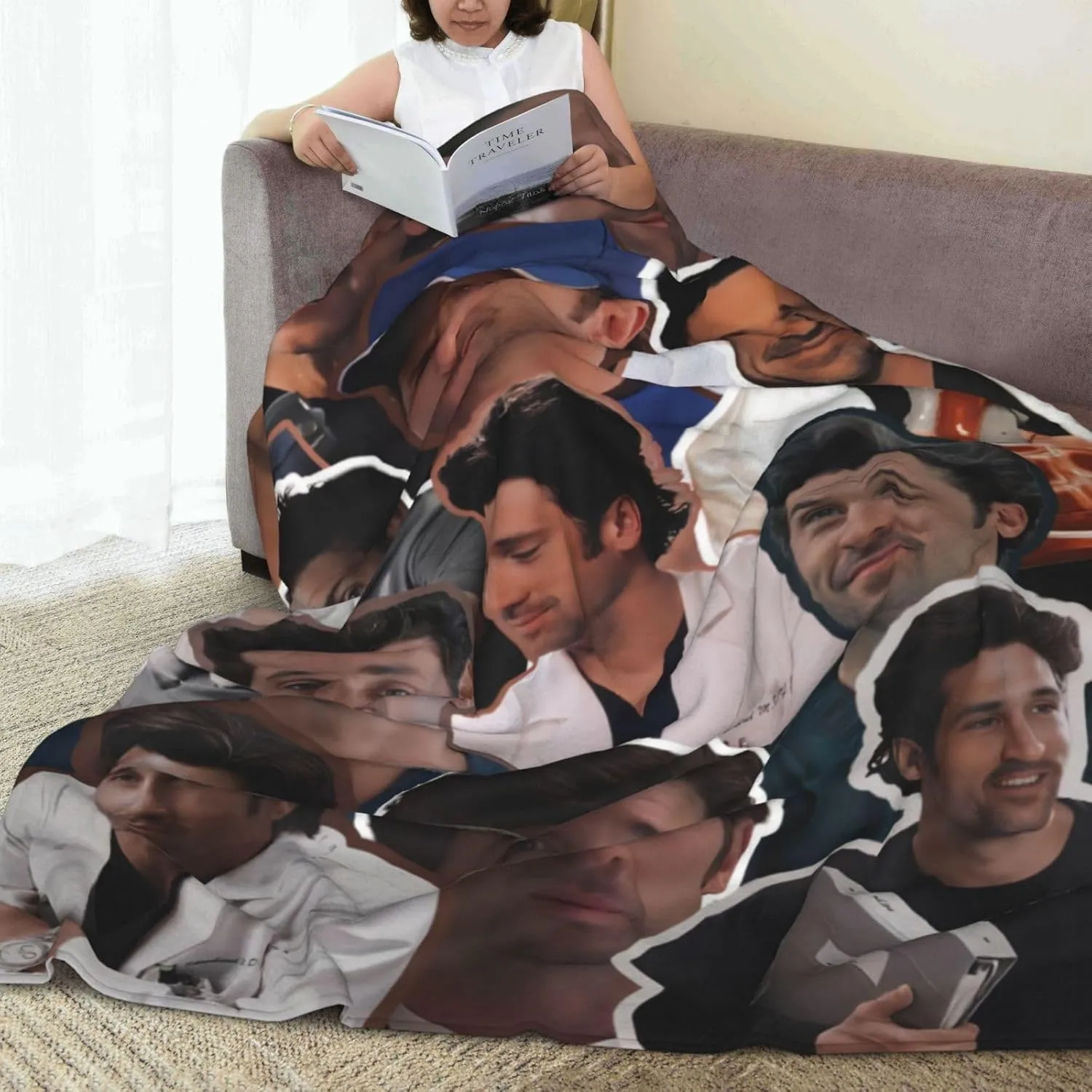 Derek Shepherd Blanket Flannel Fleece Printed Throw Blankets Ultra Soft Micro Warm Blanket for All Season Bedding Chair Sofa Couch Bed 50"x40"