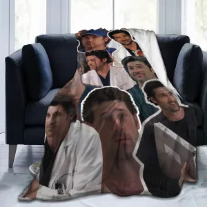 Derek Shepherd Blanket Flannel Fleece Printed Throw Blankets Ultra Soft Micro Warm Blanket for All Season Bedding Chair Sofa Couch Bed 50"x40"
