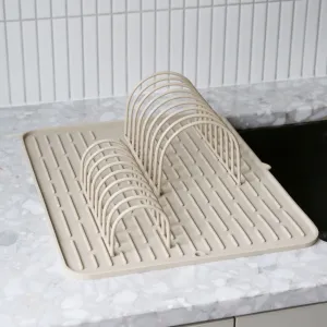 DESIGNSTUFF Dish Drainer, Sand (Set of 2)