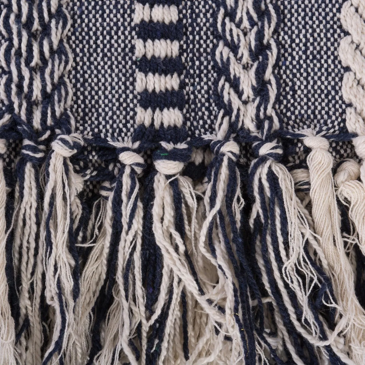 DII Braided Striped Decorative Throw Blanket, 50x60, Navy