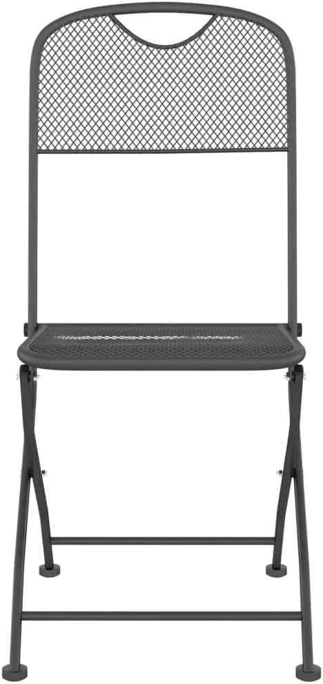 Dining Chairs Outdoor Chair Outdoor Chairs sillas de comedorFolding Patio Chairs 2 pcs Expanded Metal Mesh AnthraciteSuitable for Gardens, courtyards