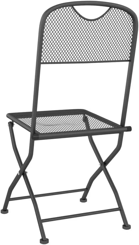 Dining Chairs Outdoor Chair Outdoor Chairs sillas de comedorFolding Patio Chairs 2 pcs Expanded Metal Mesh AnthraciteSuitable for Gardens, courtyards
