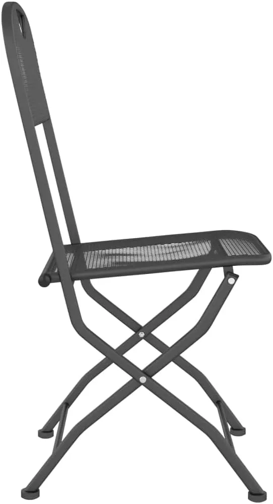 Dining Chairs Outdoor Chair Outdoor Chairs sillas de comedorFolding Patio Chairs 2 pcs Expanded Metal Mesh AnthraciteSuitable for Gardens, courtyards