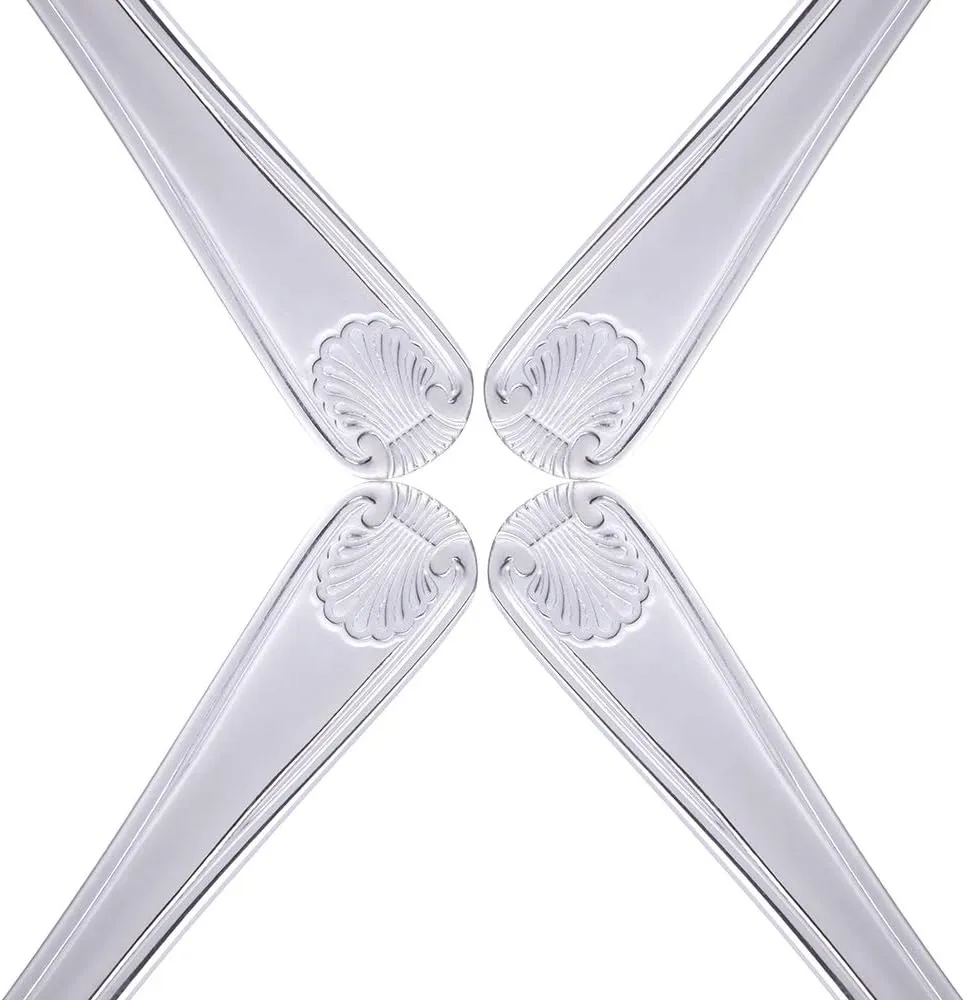 Dinner Knives Shell Pattern Table Knife 8.94 Inch Stainless Steel Flatware Set for Restaurant/Catering, BUY&USE Commercial Quality Silverware Pack of 12