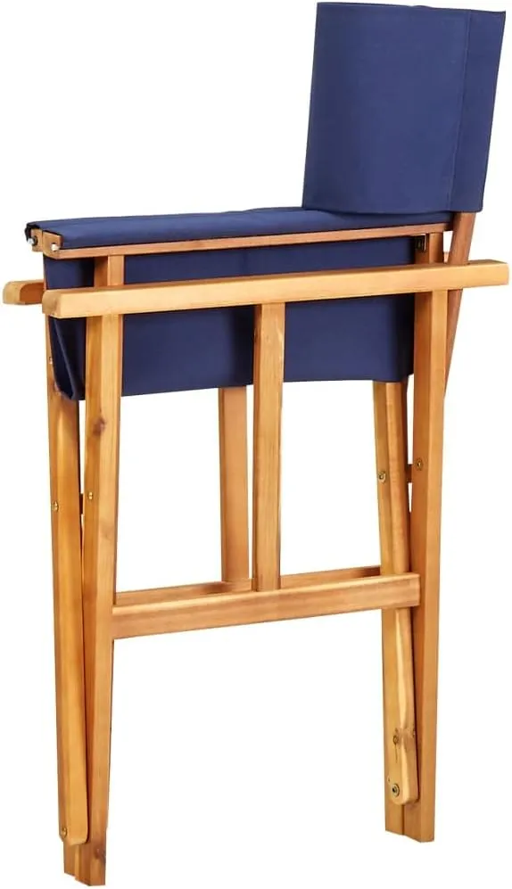 Director's Chair,Outdoor Furniture,Camping Chair,Foldable for Easy Storage and Transport,Used for Campsite, Beach, Sports Pitch,Fishing,Lawn, Deck, Solid Acacia Wood Blue