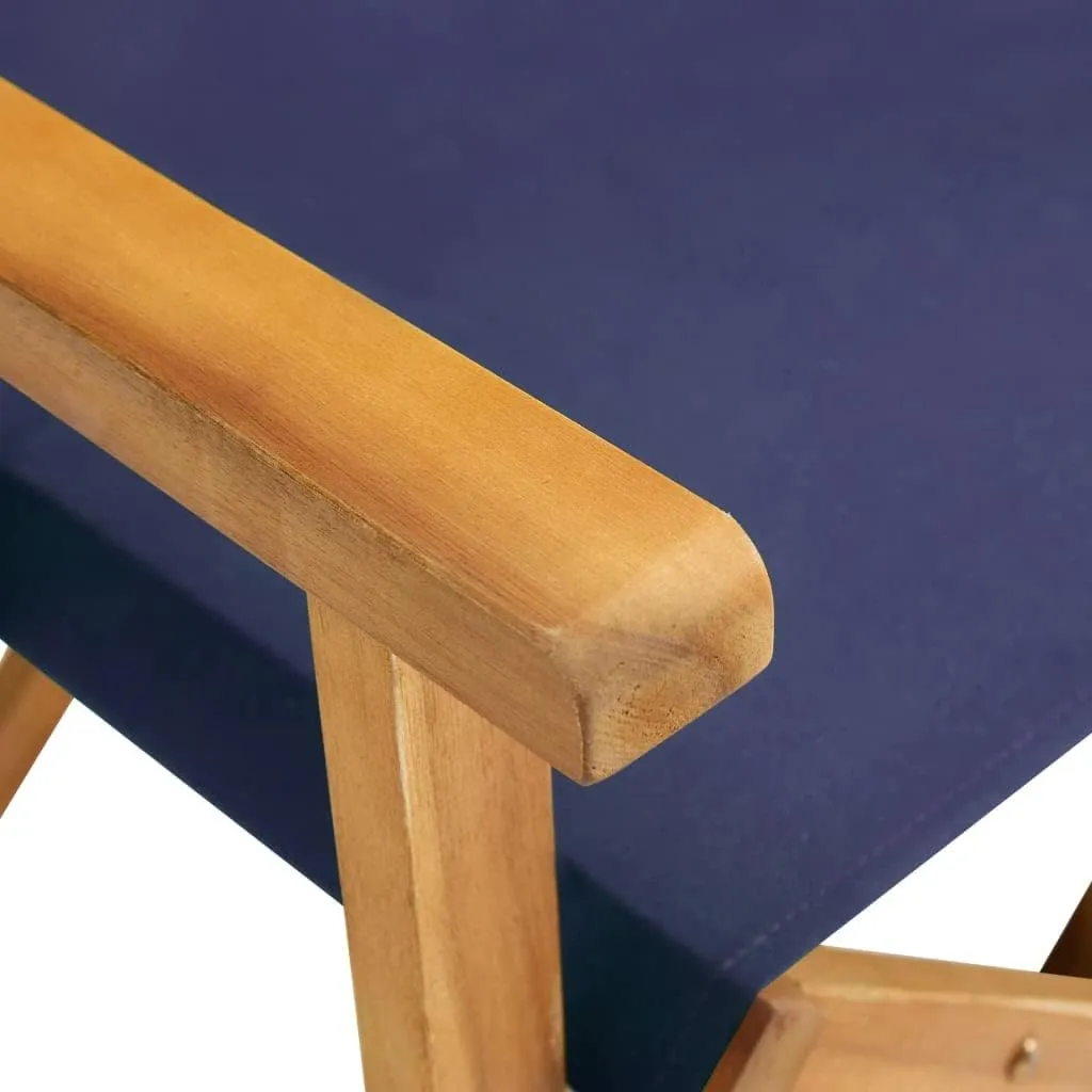 Director's Chair,Outdoor Furniture,Camping Chair,Foldable for Easy Storage and Transport,Used for Campsite, Beach, Sports Pitch,Fishing,Lawn, Deck, Solid Acacia Wood Blue