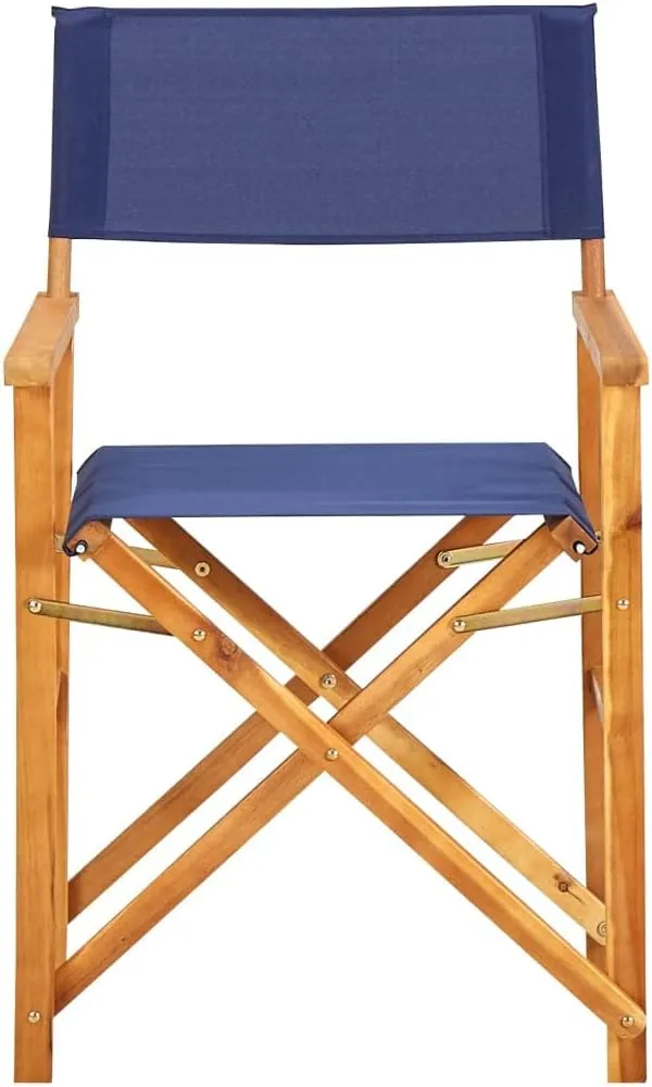 Director's Chair,Outdoor Furniture,Camping Chair,Foldable for Easy Storage and Transport,Used for Campsite, Beach, Sports Pitch,Fishing,Lawn, Deck, Solid Acacia Wood Blue