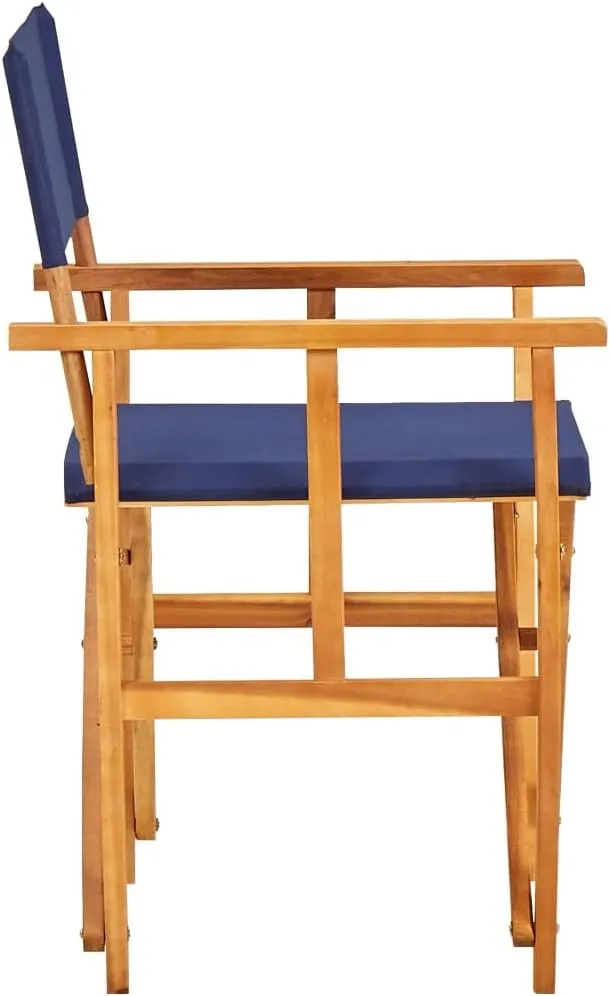 Director's Chair,Outdoor Furniture,Camping Chair,Foldable for Easy Storage and Transport,Used for Campsite, Beach, Sports Pitch,Fishing,Lawn, Deck, Solid Acacia Wood Blue
