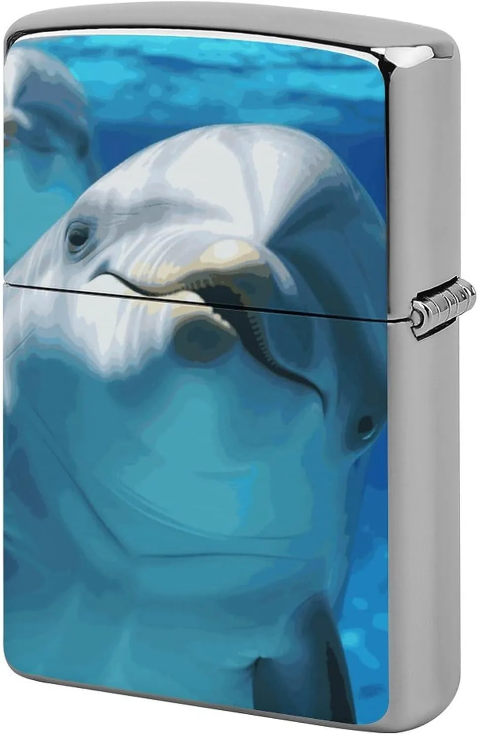 Dolphin with A SmileLighter Case Waterproof Lighter Sleeve Lighters Protective Cover with Graffiti Design