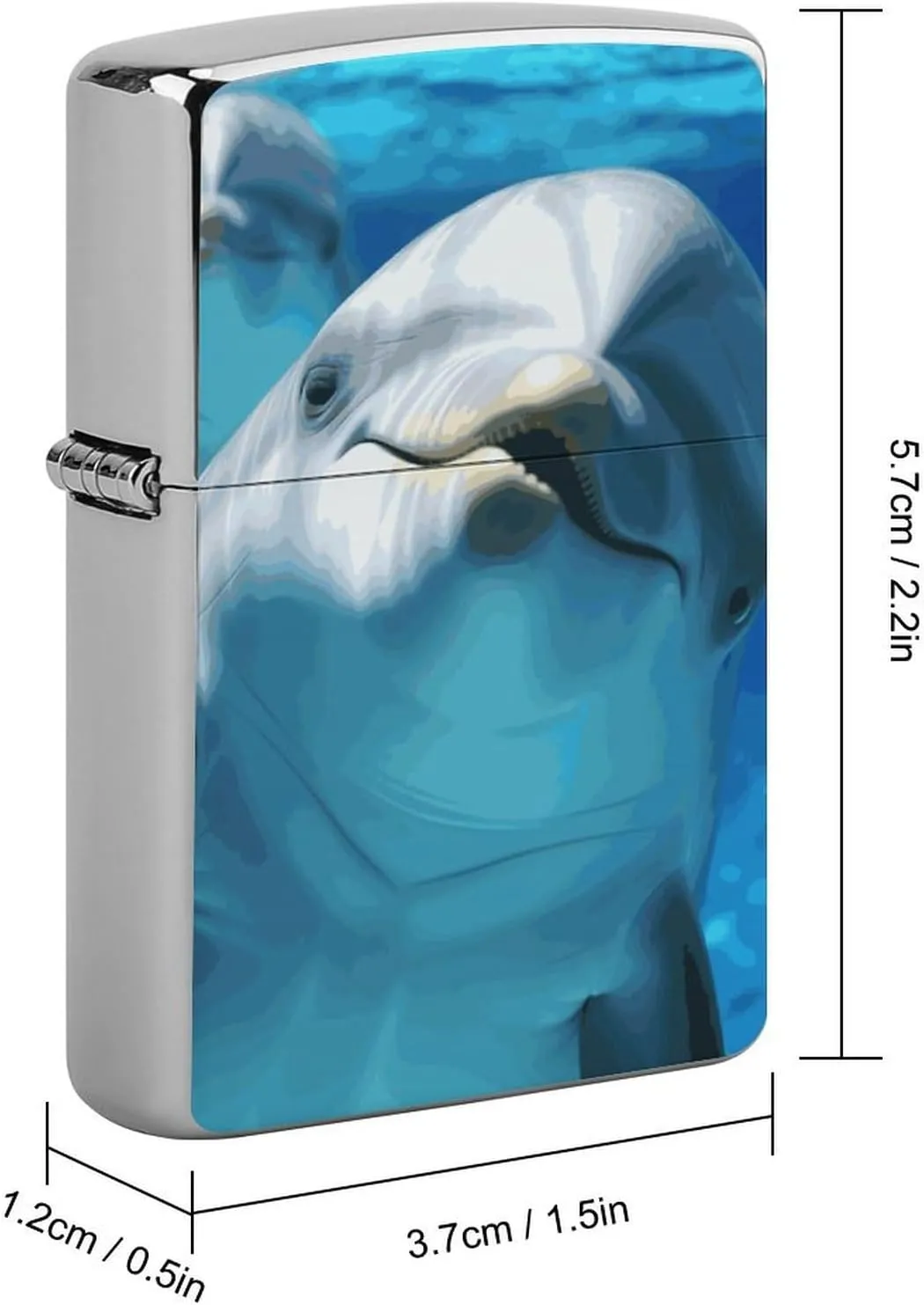 Dolphin with A SmileLighter Case Waterproof Lighter Sleeve Lighters Protective Cover with Graffiti Design