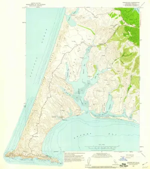 Drakes Bay CA topo map, 1:24000 Scale, 7.5 X 7.5 Minute, Historical, 1953, Updated 1960, 26.8 x 23.8 in
