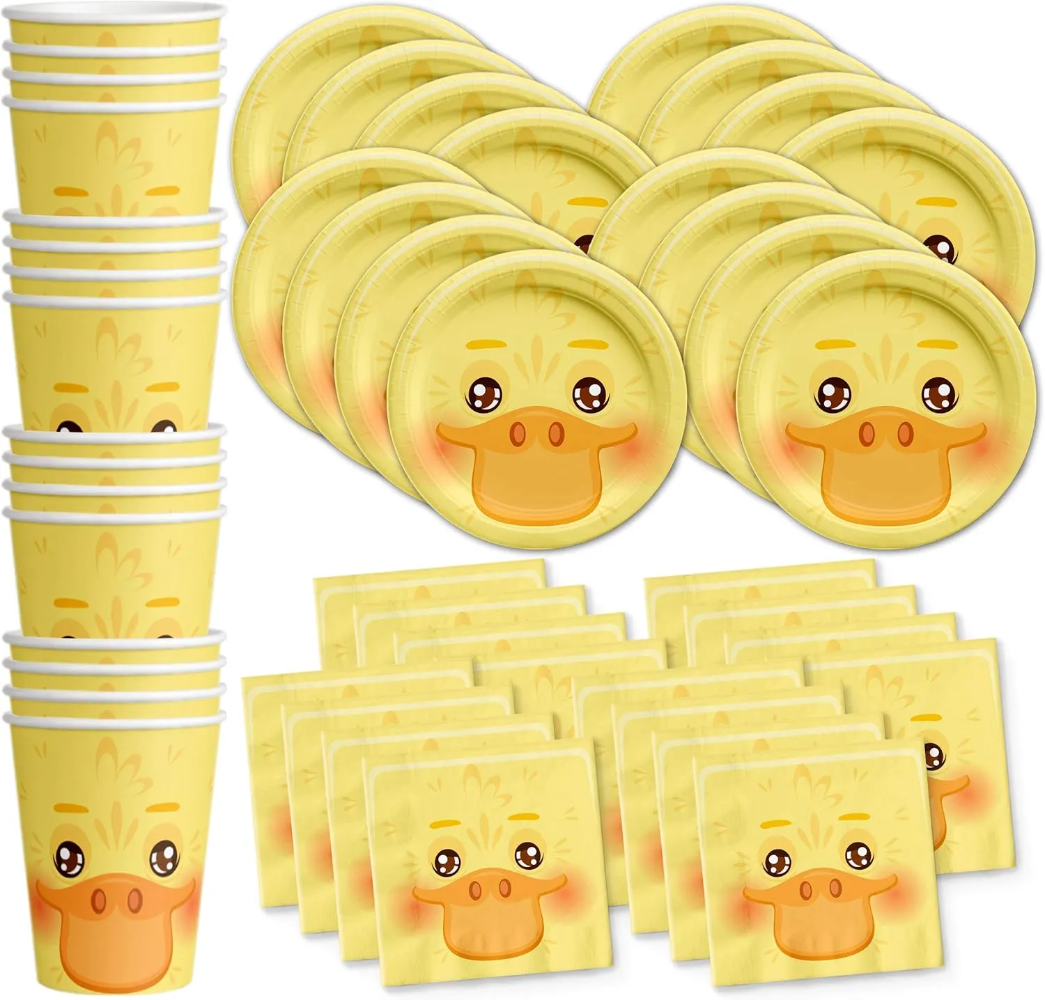 Duck Birthday Party Supplies Set Plates Napkins Cups Tableware Kit for 16