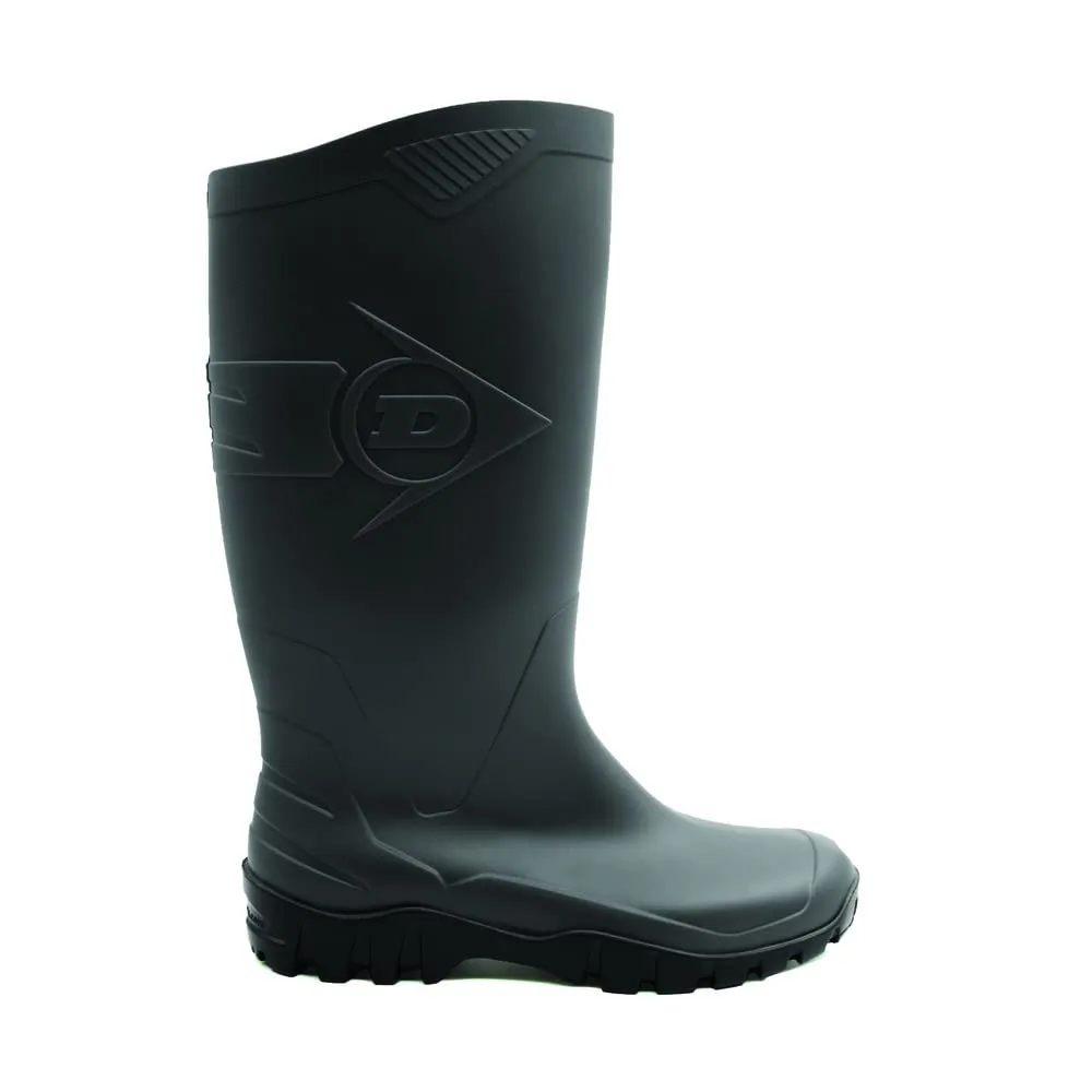 DUNLOP Protective Footwear, Dane, 100% Waterproof PVC, Lightweight and Durable Protective Footwear, MD0HD01.09, Size 9, Black