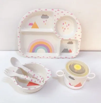 Eco-Friendly Bamboo Kids Tableware Set