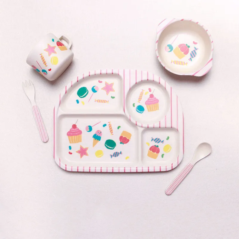 Eco-Friendly Bamboo Kids Tableware Set
