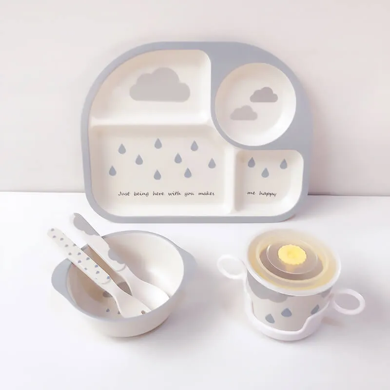 Eco-Friendly Bamboo Kids Tableware Set