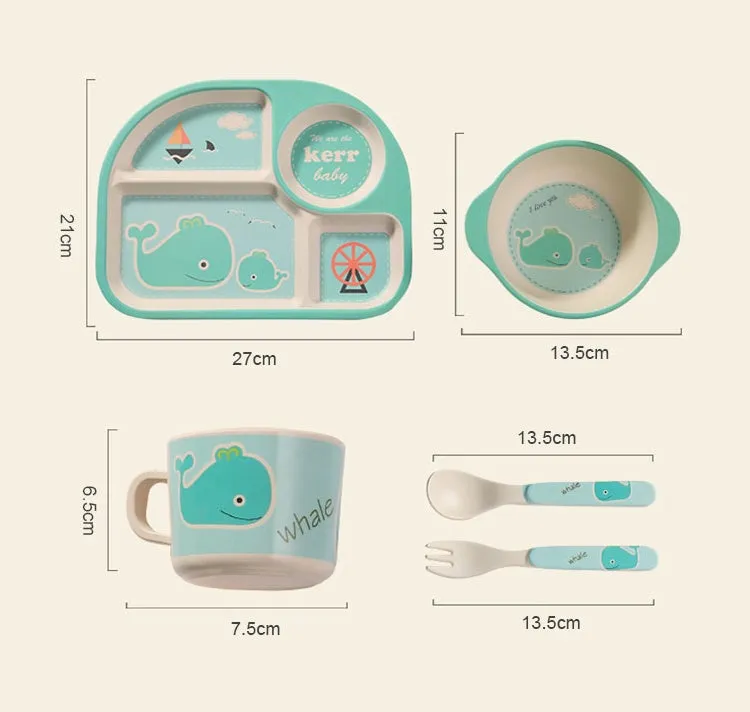 Eco-Friendly Bamboo Kids Tableware Set