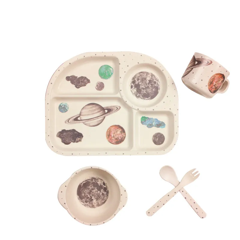 Eco-Friendly Bamboo Kids Tableware Set