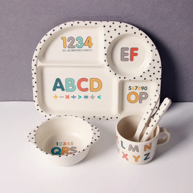 Eco-Friendly Bamboo Kids Tableware Set