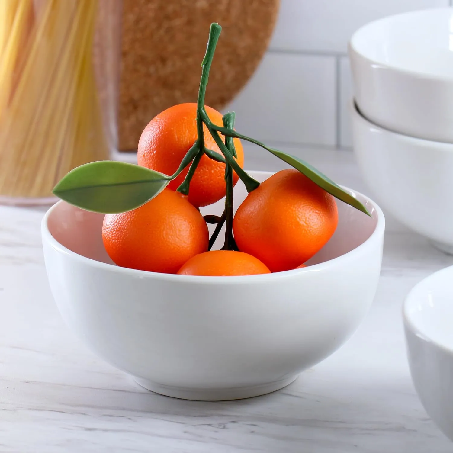 Elama Professional Kitchen 12 Piece Porcelain Dinnerware/Tableware Set (Bowl White)