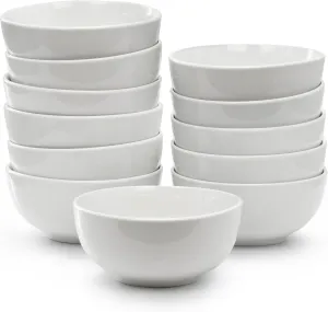 Elama Professional Kitchen 12 Piece Porcelain Dinnerware/Tableware Set (Bowl White)