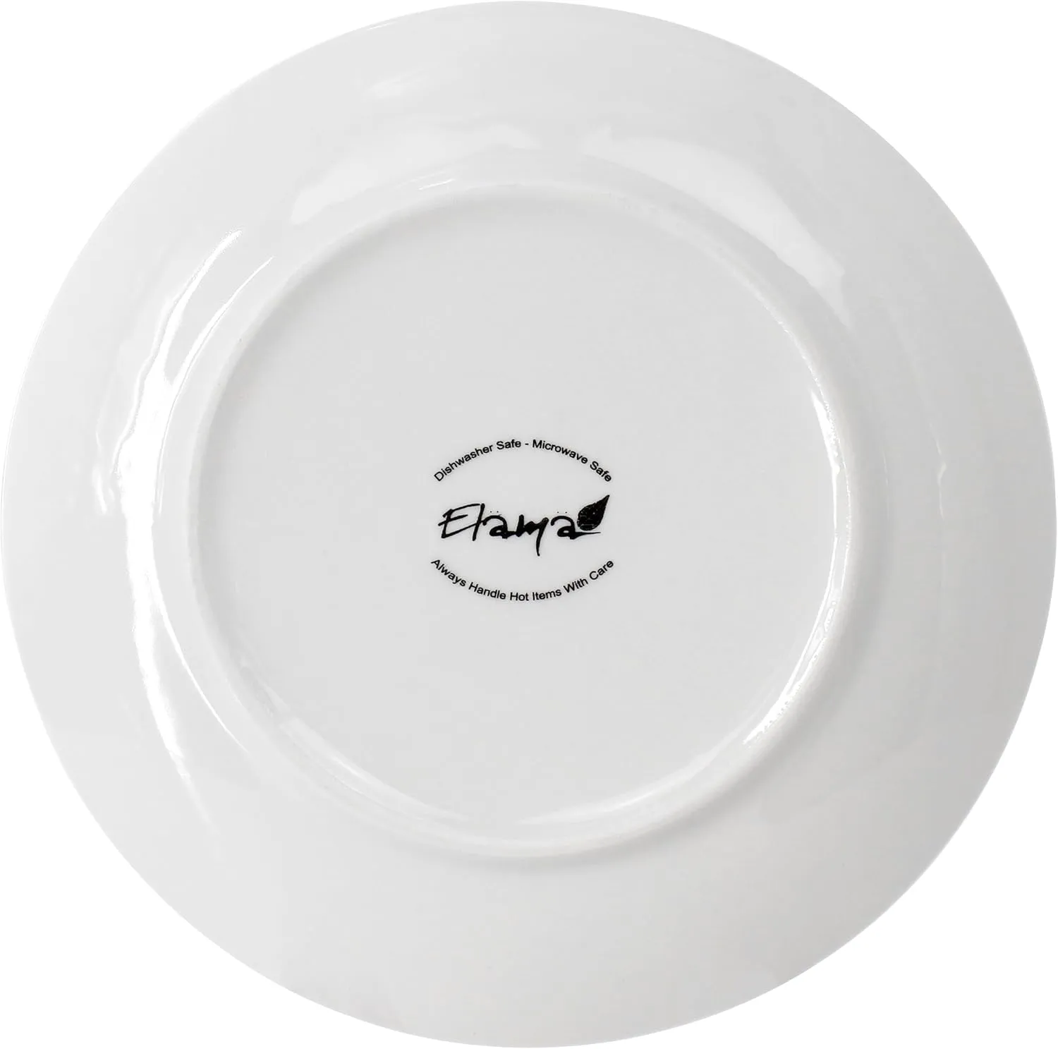 Elama Professional Kitchen 12 Piece Porcelain Dinnerware/Tableware Set (Round Salad/Dessert Plate White)