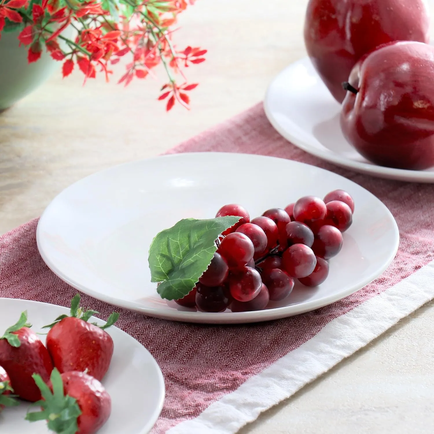 Elama Professional Kitchen 12 Piece Porcelain Dinnerware/Tableware Set (Round Salad/Dessert Plate White)