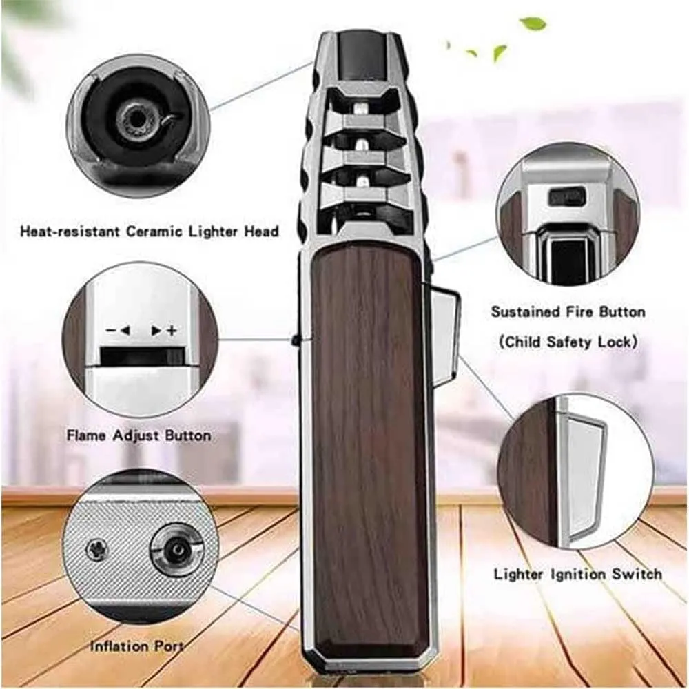 Electric Lighter,Rechargeable Plasma Lighter | Windproof, Waterproof, Adjustable Flame for BBQ & Outdoor Use - Camping & Hiking (Wood Grain)