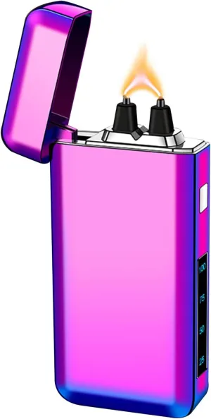 Electric Rechargeable Big Flame Arc Type-C Plasma Lighter Windproof Candle Cool Lighter with Smart Chip for Camping, Adventure (Color)