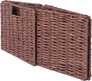 Ergode Tessa 3-Pc Woven Rope Basket Set - Stylish & Foldable - Perfect for Organizing - Walnut Finish
